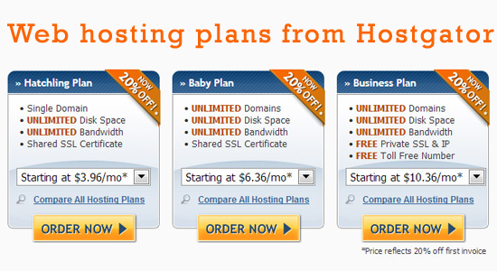 hostgator plans