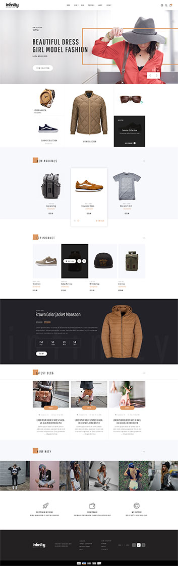 Best Shopify Themes for a Fashion Store - Infinity Drag and drop fashion theme demo