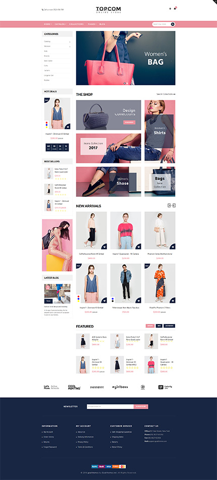 Best Shopify Themes for a Fashion Store - Topcom fashion store theme demo