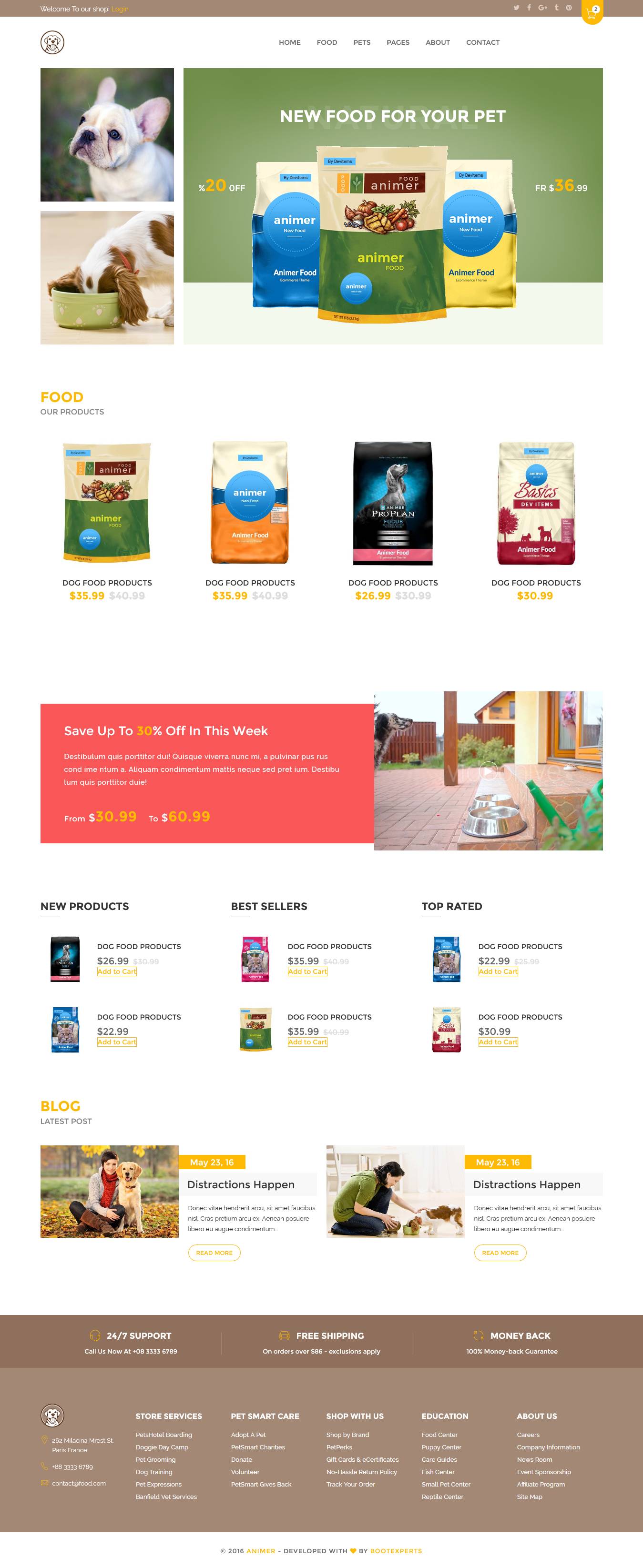 TOP SHOPIFY THEME FOR PET SUPPLIES - Pet Care - Pet Service - Animer - Pet Care Shopify Theme