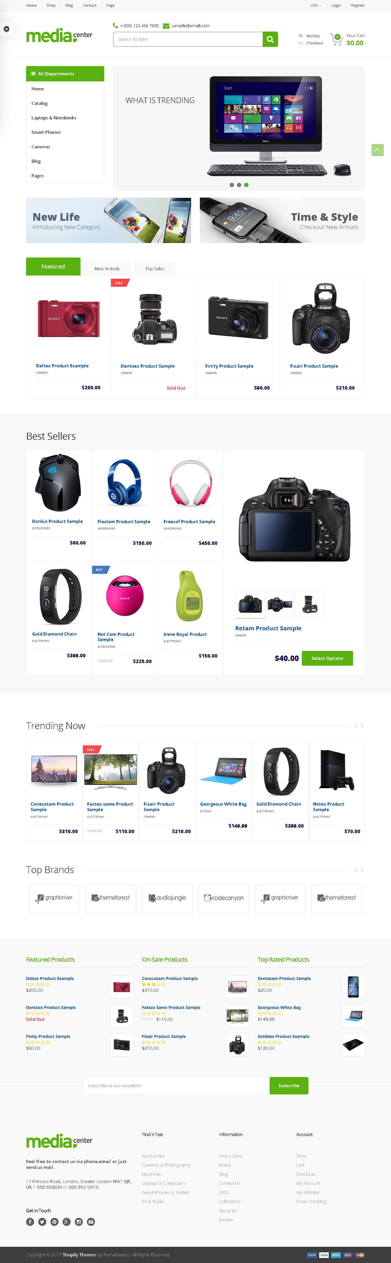 TOP SHOPIFY ELECTRONICS THEME - Electronics Store Responsive Shopify Theme – MediaCenter