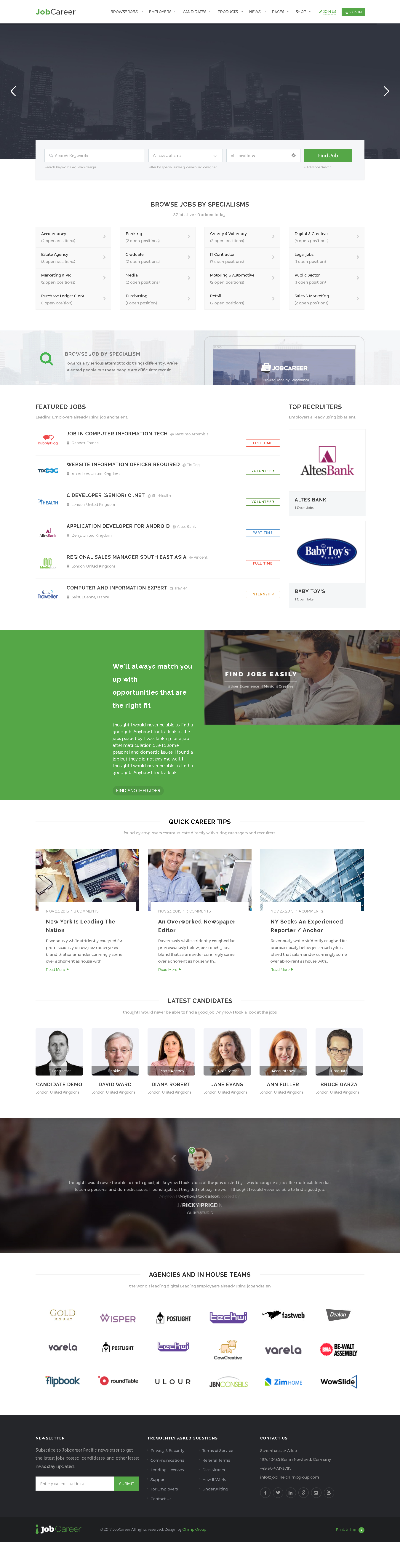 top WordPress themes for Job Portal - JobCareer Job Board Responsive WordPress Theme