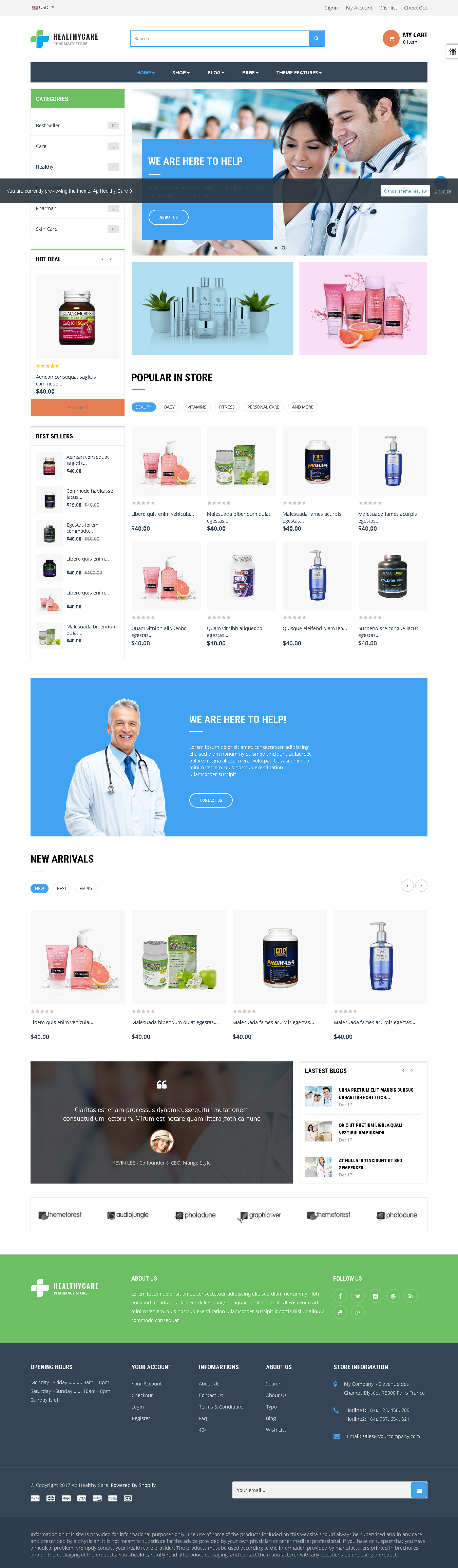 5 Best SHOPIFY Premium Themes Collection for HEALTHCARE Store 2017 - Ap Healthy Care Shopify