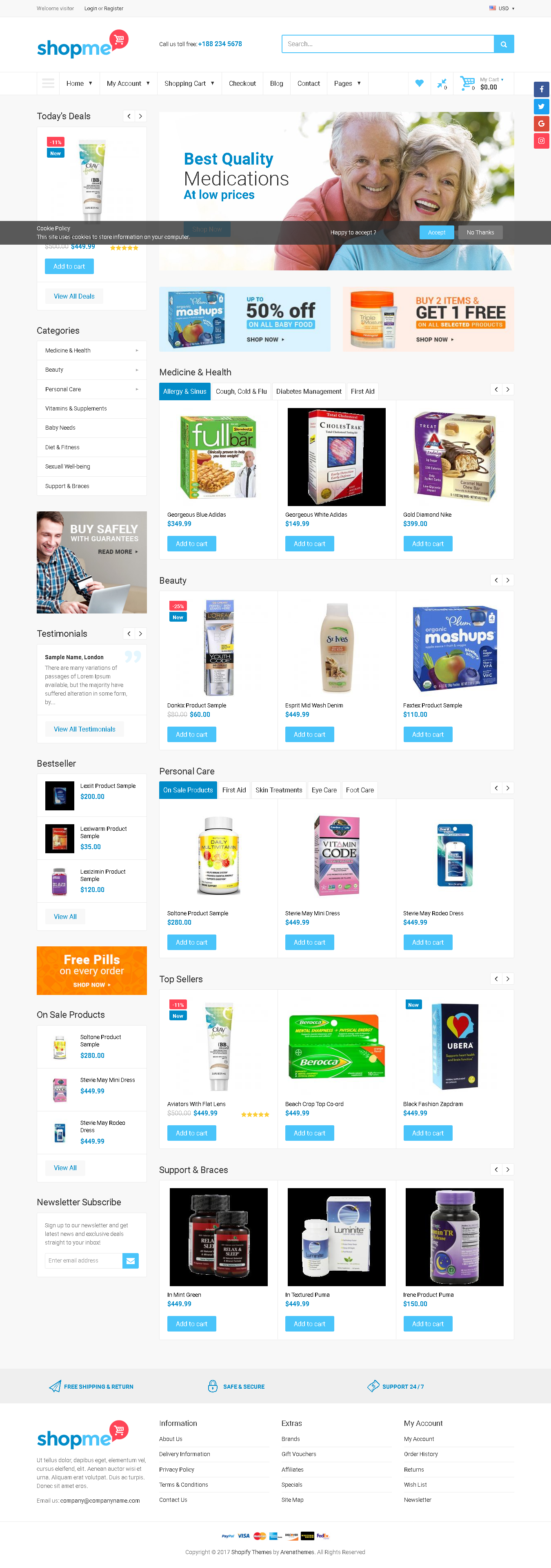 5 Best SHOPIFY Premium Themes Collection for HEALTHCARE Store 2017 - Medical Shopify Theme - Shopme