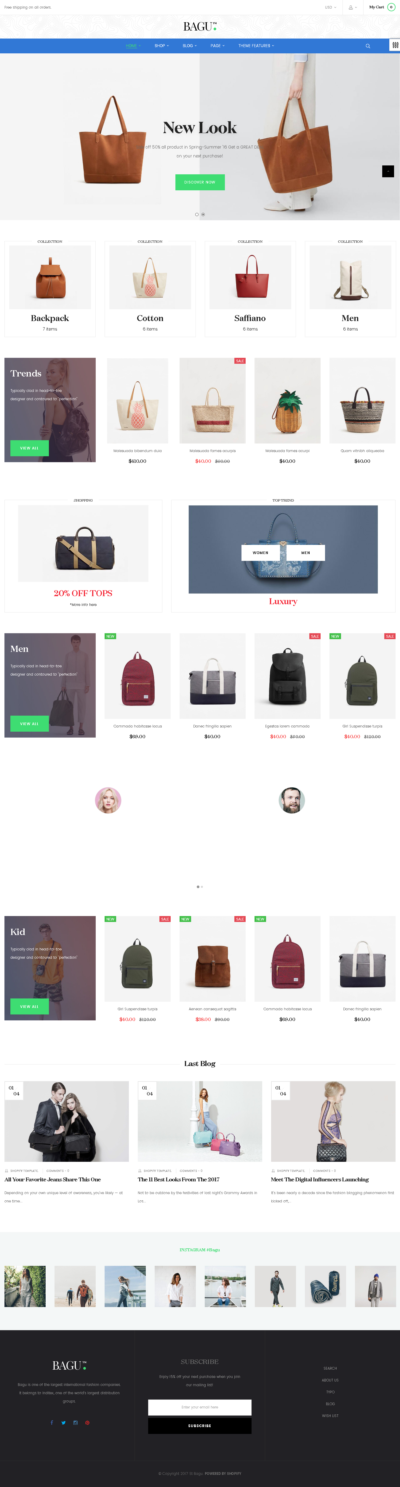 5 Best SHOPIFY Premium Themes Collection for Handbags Store 2017 - ST Bagu Shopify Theme