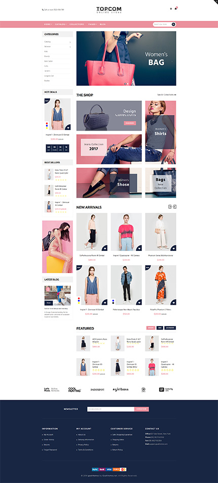 5 Best SHOPIFY Premium Themes Collection for Handbags Store 2017 - Topcom – Responsive Shopify Theme