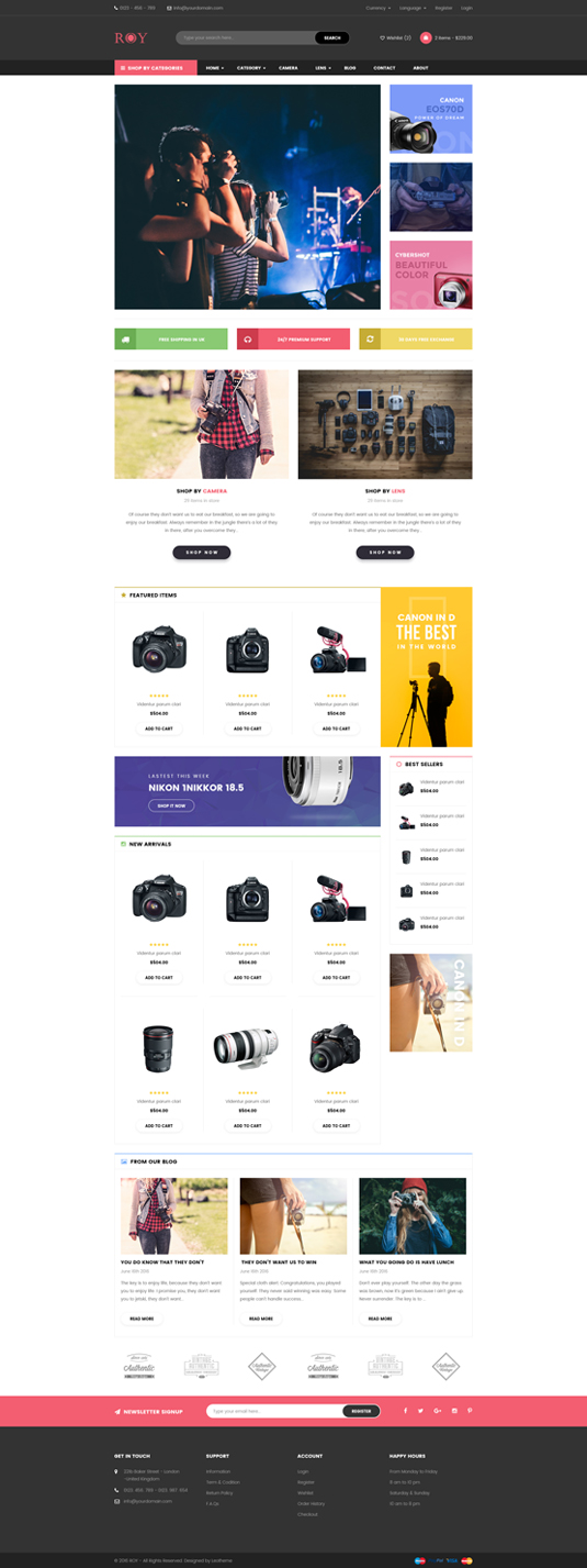 5 Best SHOPIFY Premium Themes Collection for Photographers - Photo Stores 2017 - Ap Roy Shopify Theme