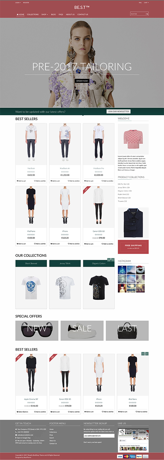 5 Best SHOPIFY Premium Themes Collection for RETAIL Store 2017 -Quickshop - Responsive Drag&Drop Shopify Theme