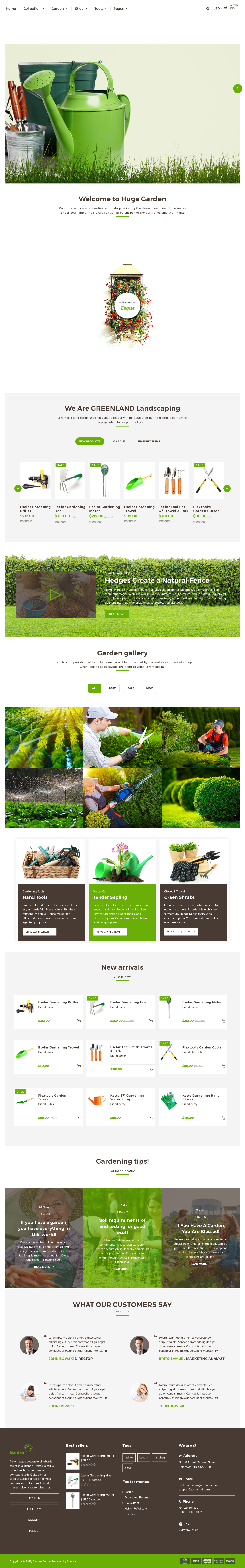 5 Best SHOPIFY Premium Themes Collection for SERVICES Store 2017 - Garden Accessories Gardening Landscaping Tools Shopify Theme