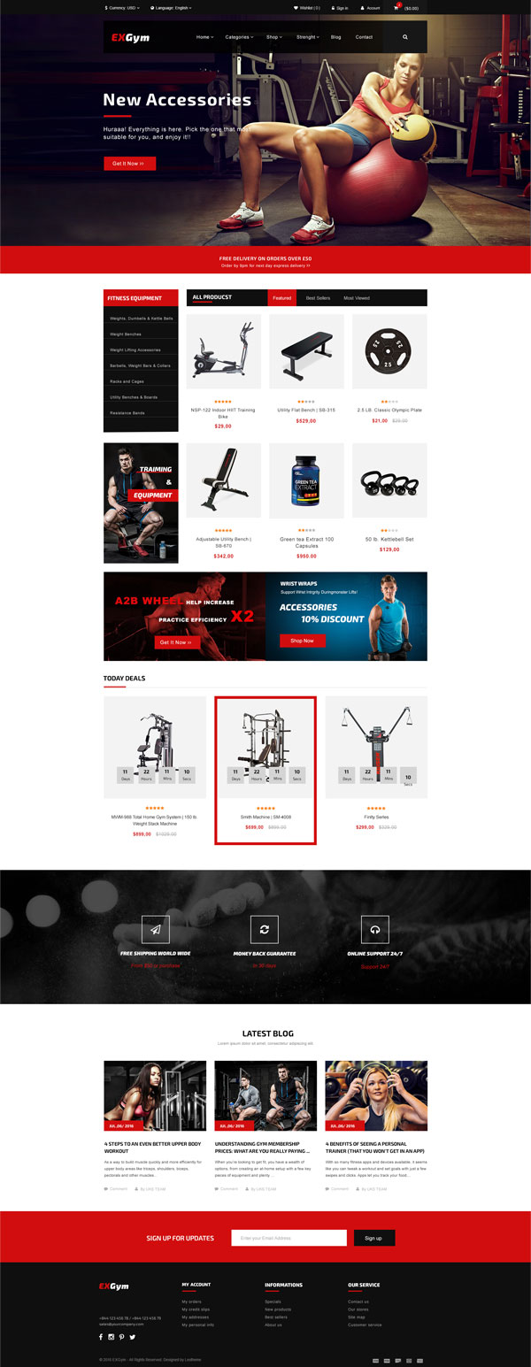 5 Best SHOPIFY Premium Themes Collection for SPORTS Store 2017 - Ap Exgym