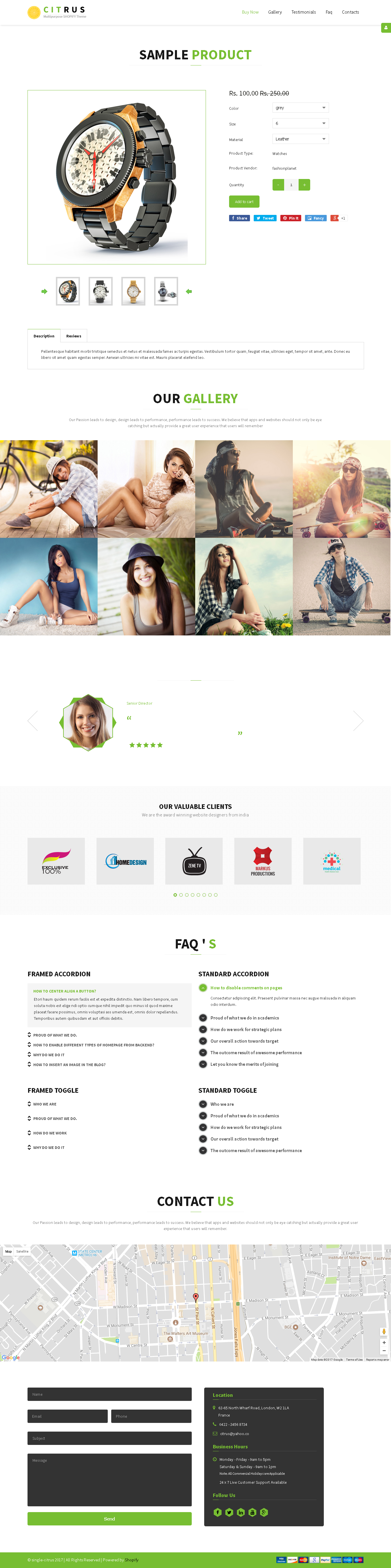 5 Best SHOPIFY Premium Themes Collection for Single Product Store 2017 - Citrus one-page parallax Shopify Theme