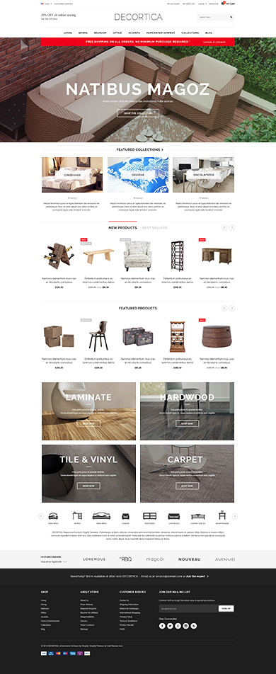 5 Best SHOPIFY Premium themes collection for Furniture Store - DECORTICA - Responsive Shopify Template