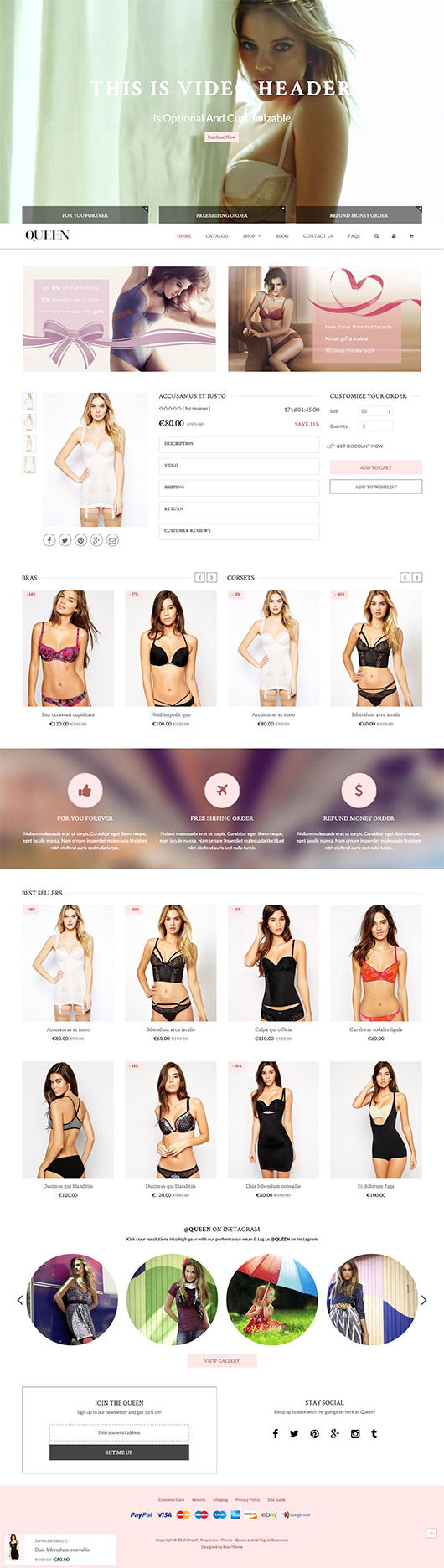 Best SHOPIFY Premium Themes Collection for Lingerie Store 2017 - Queen - Responsive Shopify Theme