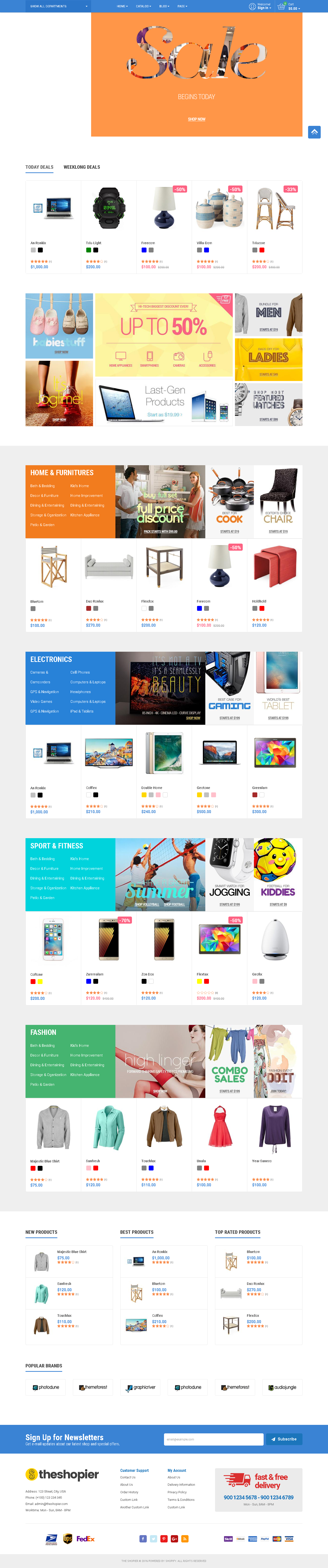 Best SHOPIFY Premium Themes Collection for SUPERMARKET Store 2017 - SHOPIER Creative Multi-Purpose Shopify Theme - Fashion,Supermarket,Electronics,Minimal