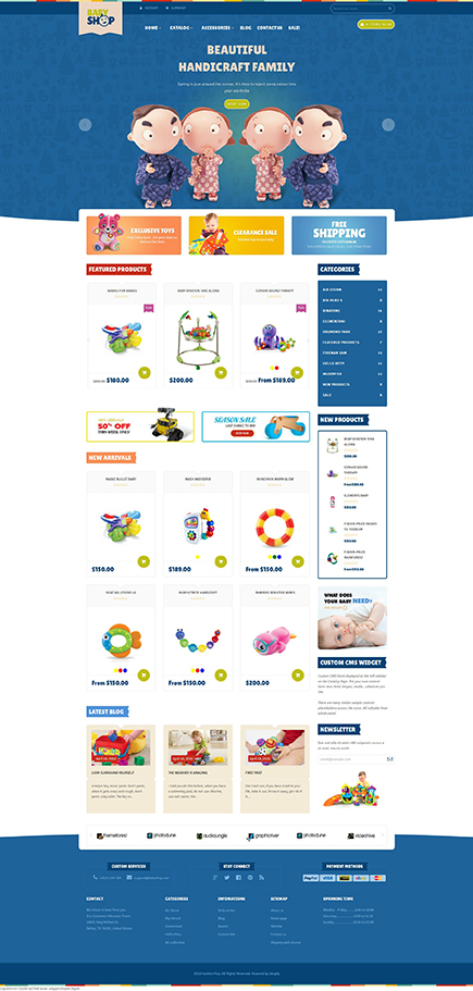 Best SHOPIFY Premium Themes Collection for Toy Stores 2017 - Baby Shopify Theme