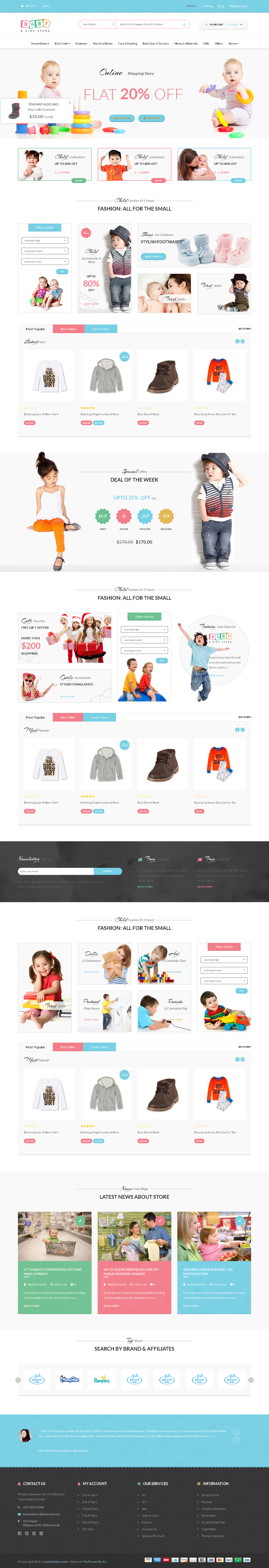 Best SHOPIFY Premium Themes Collection for Toy Stores 2017 -Baby Store - Clean, responsive Shopify themes
