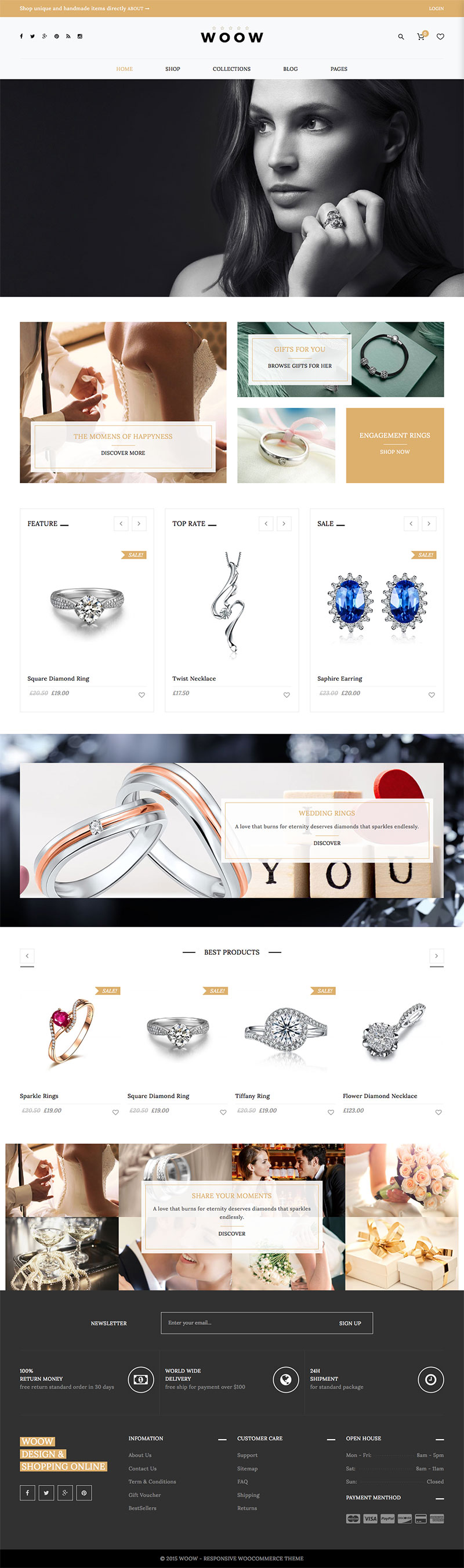 Best WordPress Premium Themes Collection for Jewelry Store - WOOW - Responsive WooCommerce Theme