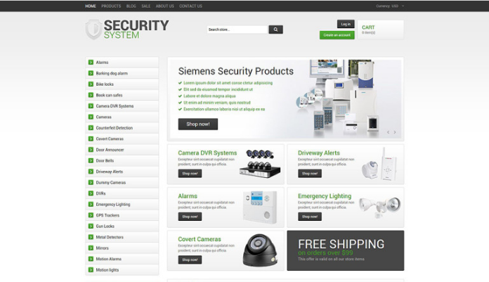 Shopify themes for large inventory stores - Security Responsive Shopify Theme