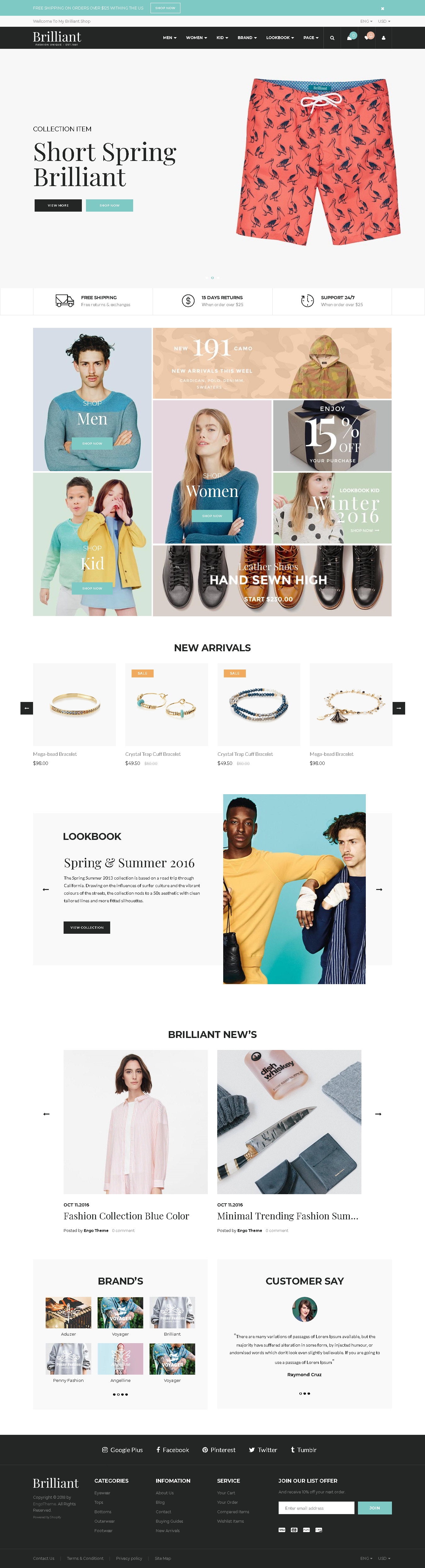 Best Shopify Themes for Accessories Store - Brilliant - Multi-Store Responsive Shopify Theme