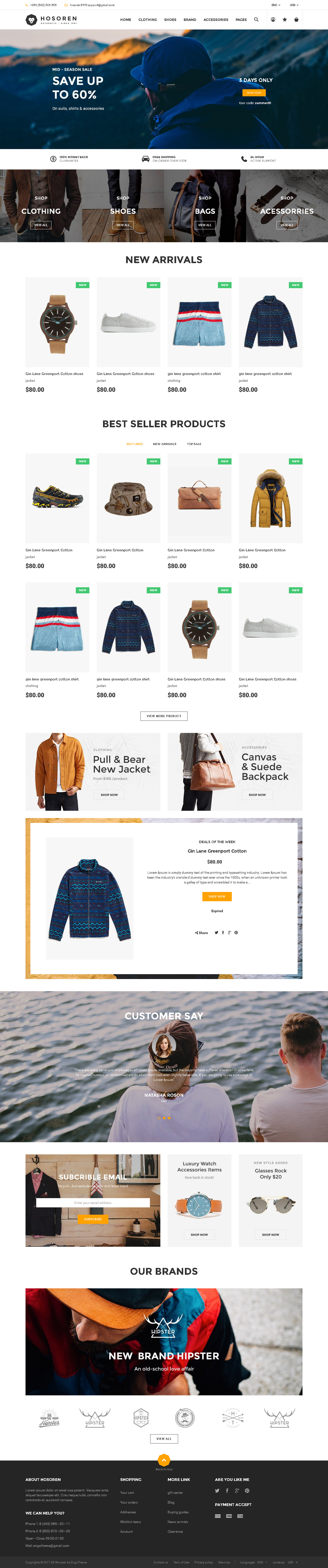 Best Shopify Themes for Accessories Store - Hosoren - Responsive Shopify Theme