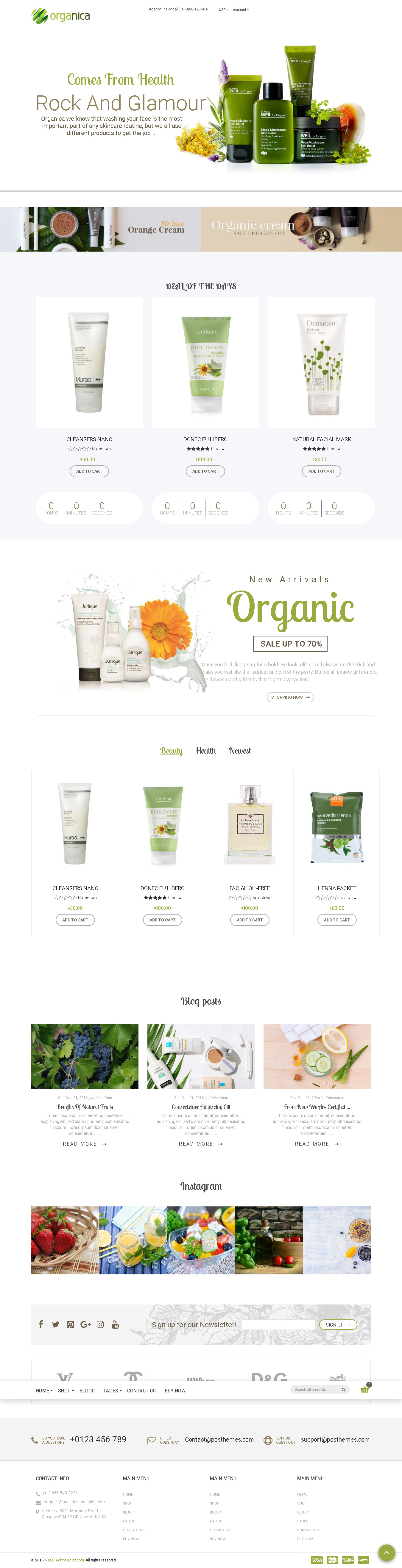 Best Shopify themes for Cosmetics store - Organica - Beauty, Natural Cosmetics, Food, Farn, Eco, Organic Shopify Theme - Sections Ready