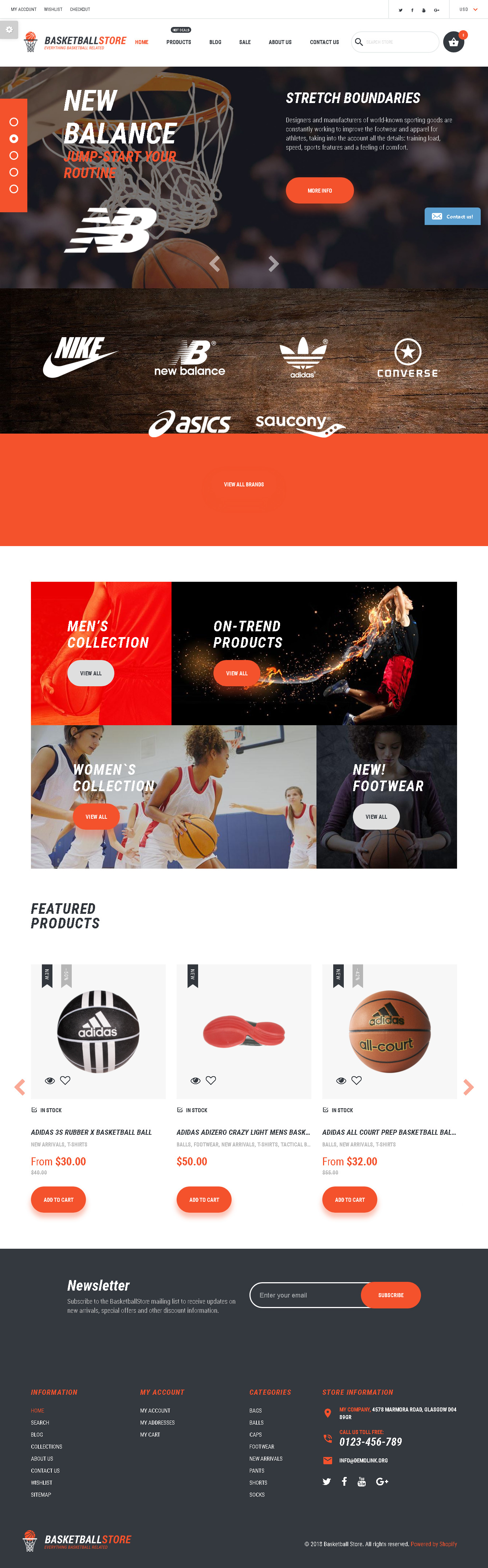 Best Shopify themes for Yoga products - Basketball Responsive Shopify Theme