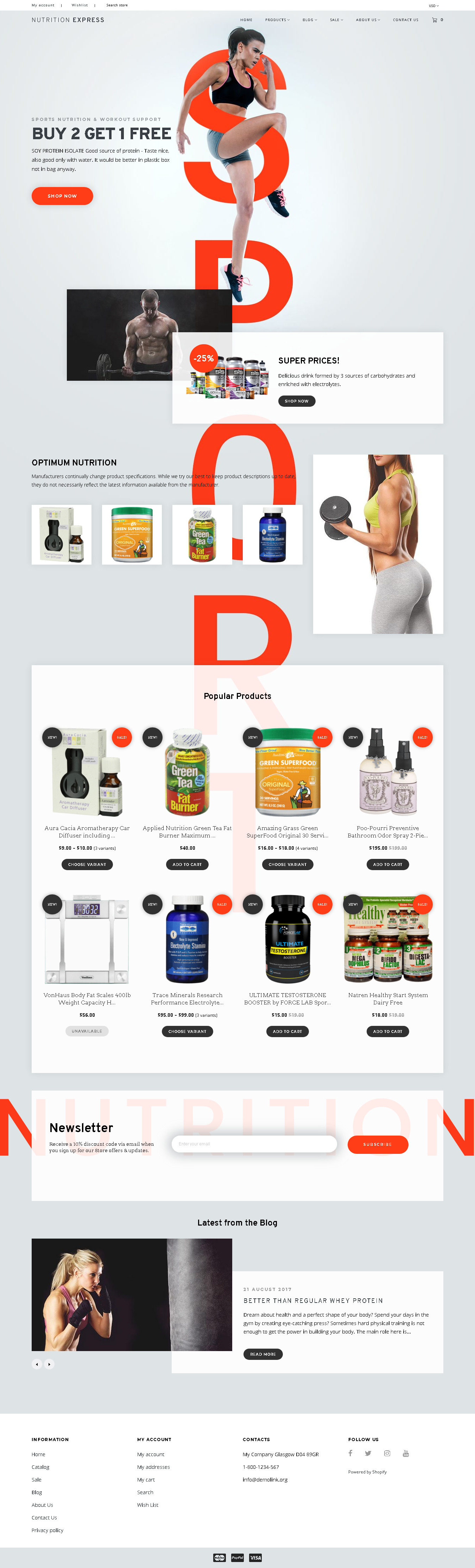 Best Shopify themes for Yoga products - Nutrition Store Responsive Shopify Theme