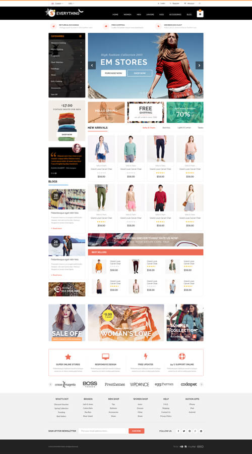 List of Top Shopify themes for Boutique Store - Everything - Multipurpose Premium Responsive Shopify Themes - Fashion, Electronics, Cosmetics, Gifts