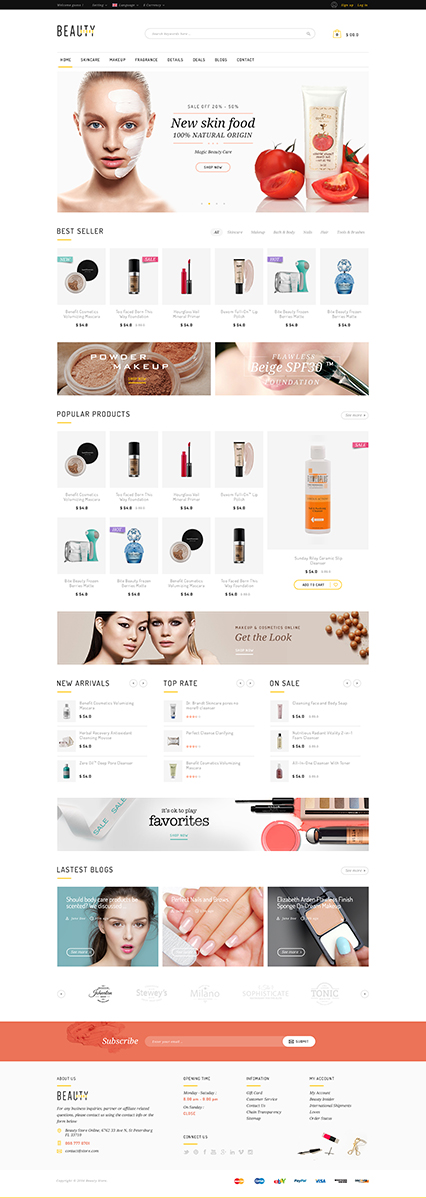 List of Top Shopify themes for Cosmetics Store - Beauty Shopify Theme