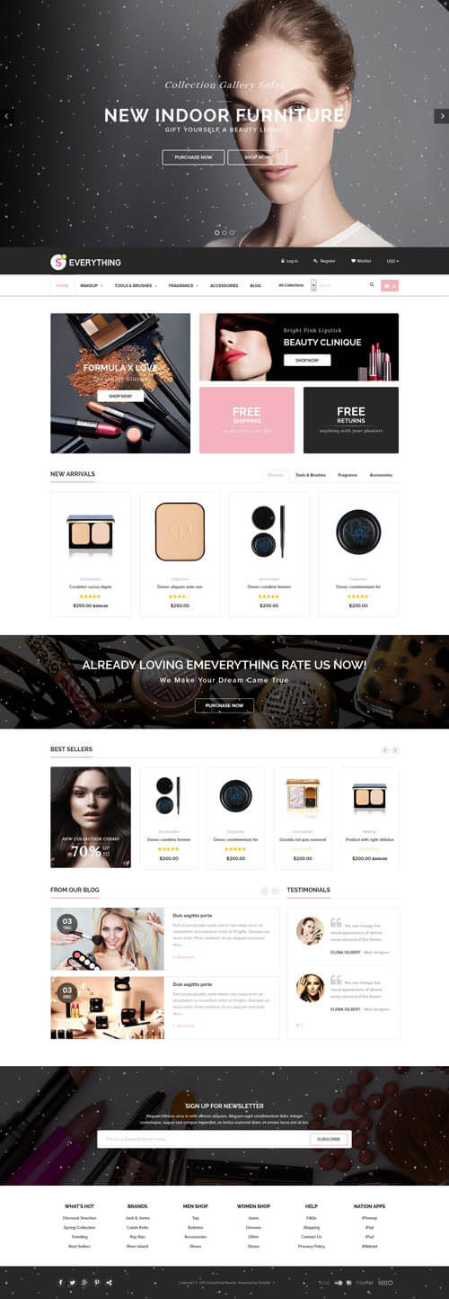 List of Top Shopify themes for Cosmetics Store - Everything – Multipurpose Premium Responsive Shopify Themes