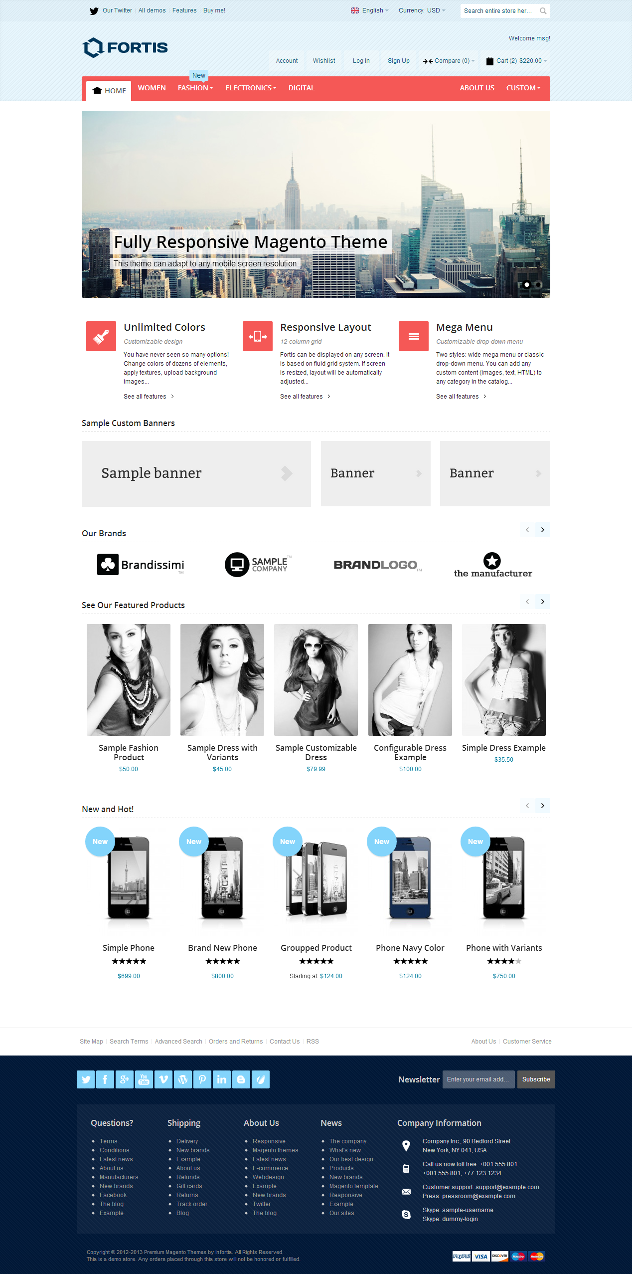 Top 5 Magento Themes for Clothing Store - Fortis - Responsive Magento Theme