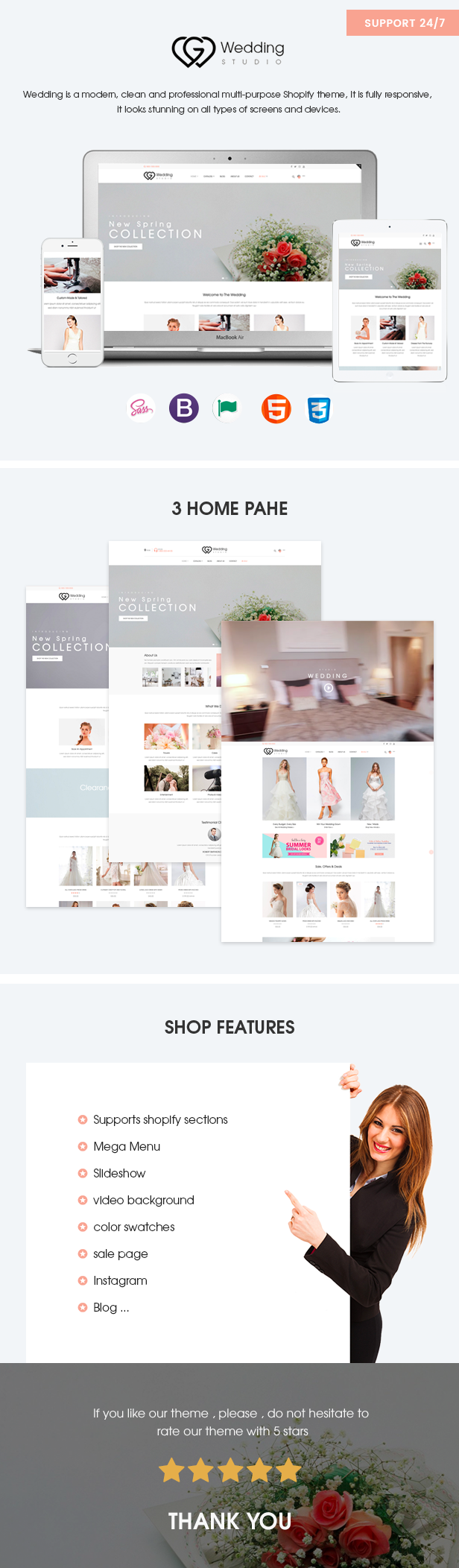 Wedding – Responsive Shopify theme FULL FEATURE List