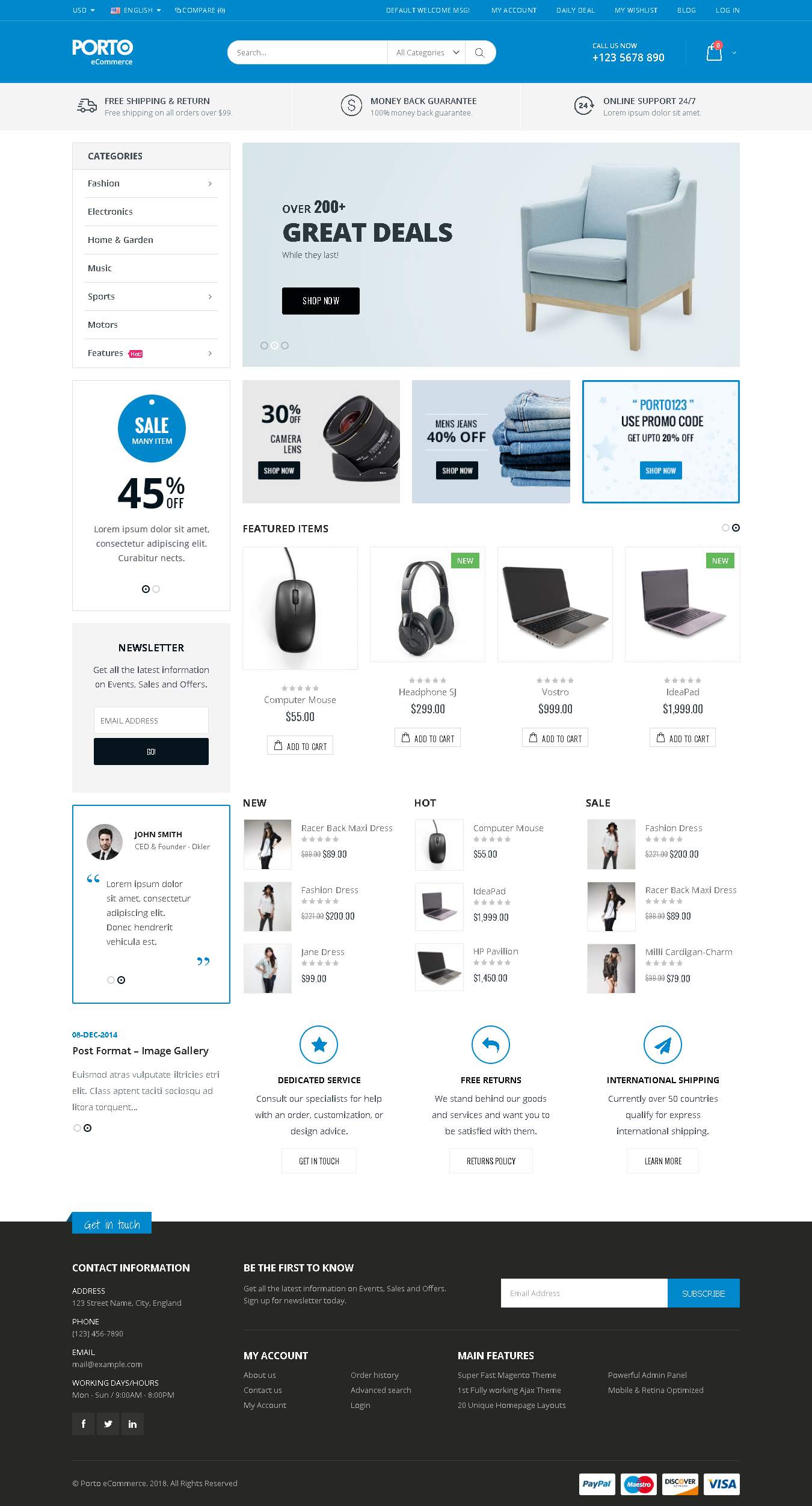 Top 5 Magento Themes for Large Inventory Stores - Porto- Ultimate Responsive Magento Theme