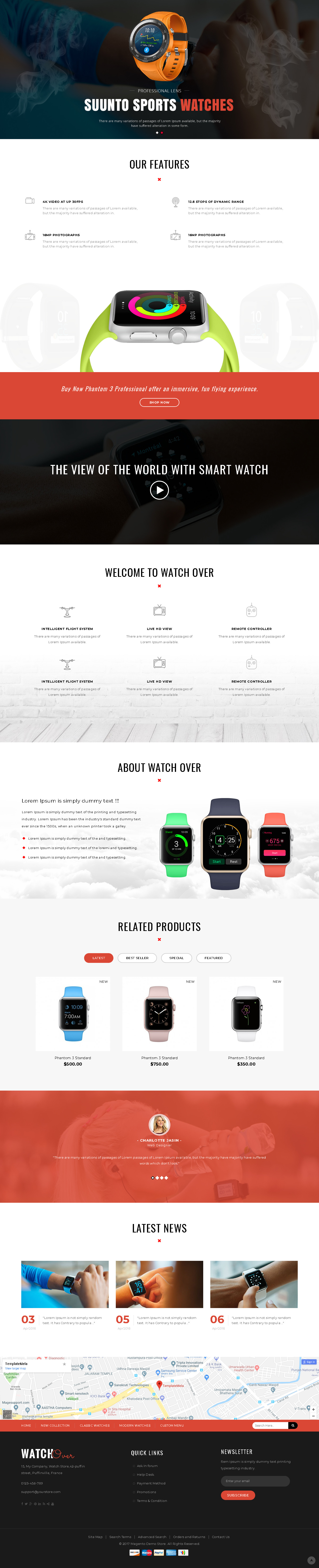 Top Magento Themes Collection for Single Product Store - Watch Over - Single Product Magento Theme