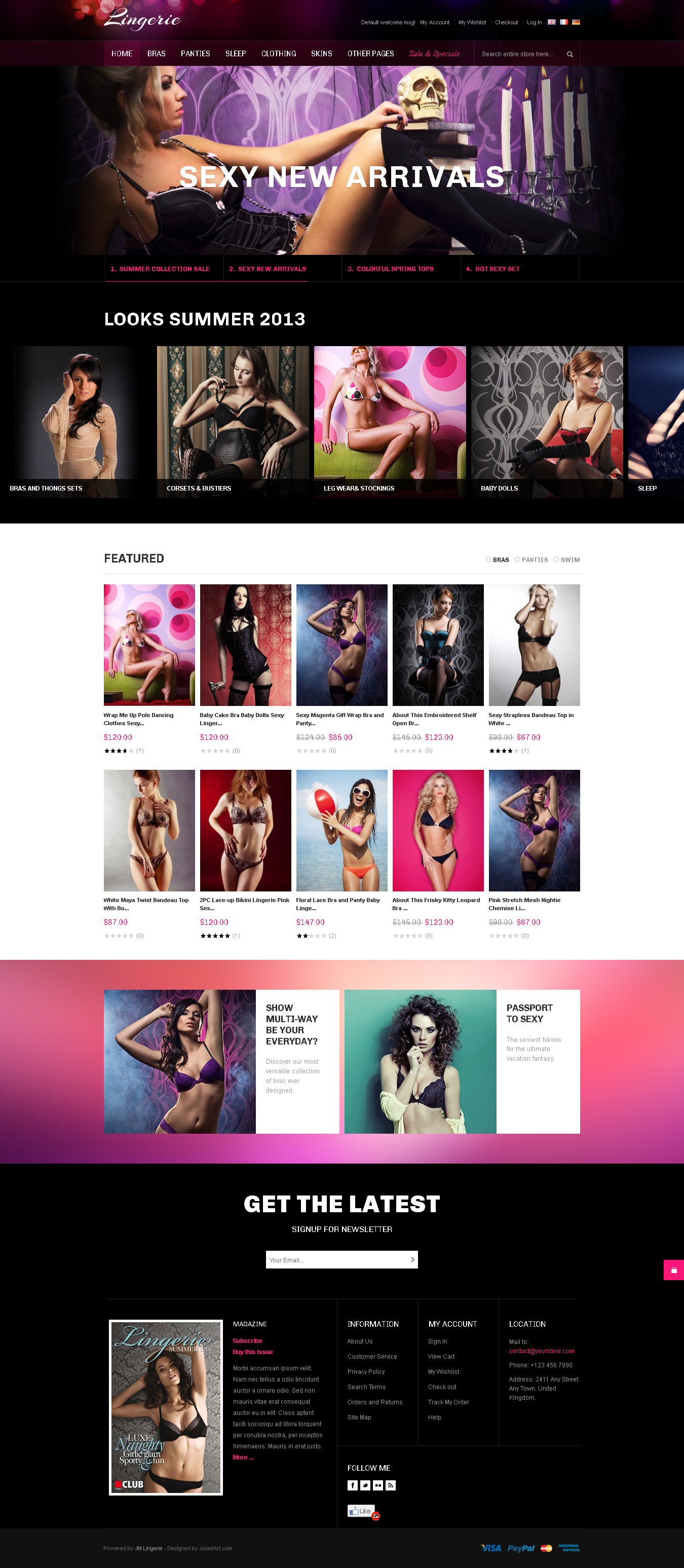 Top Magento themes for Lingerie Store - JM Lingerie - Responsive theme for Lingerie Store