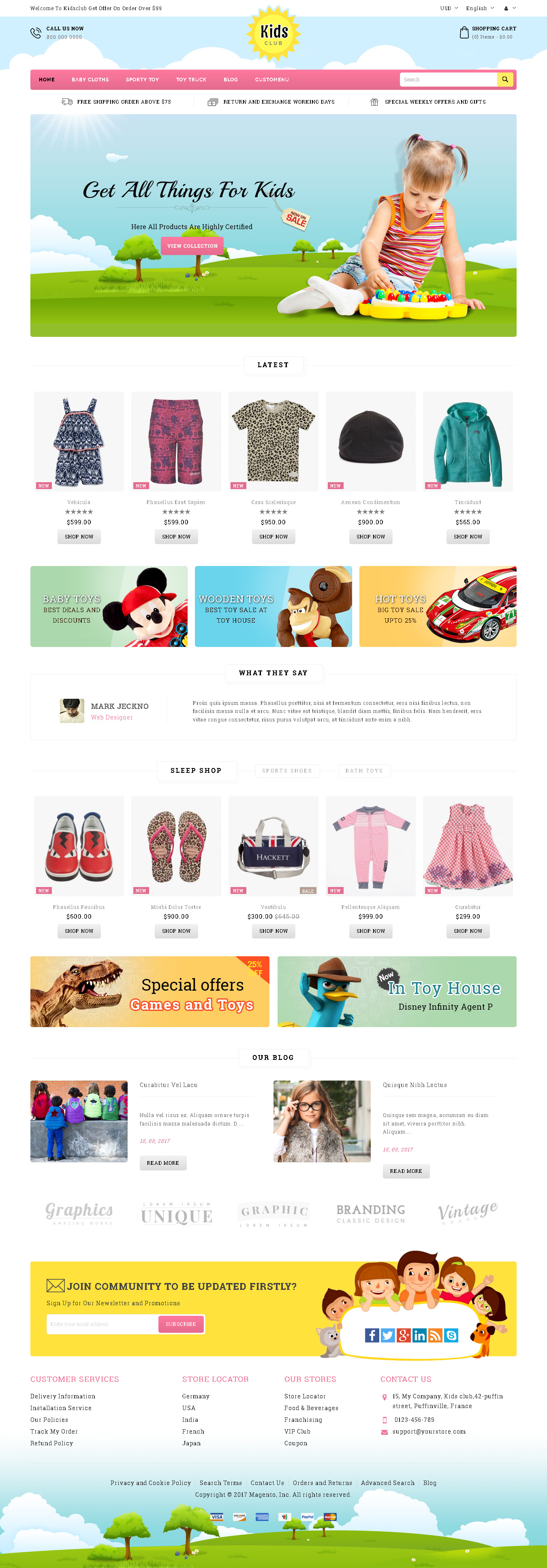 Top magento themes for kids store - Kids Club - Responsive Magento 2 Theme
