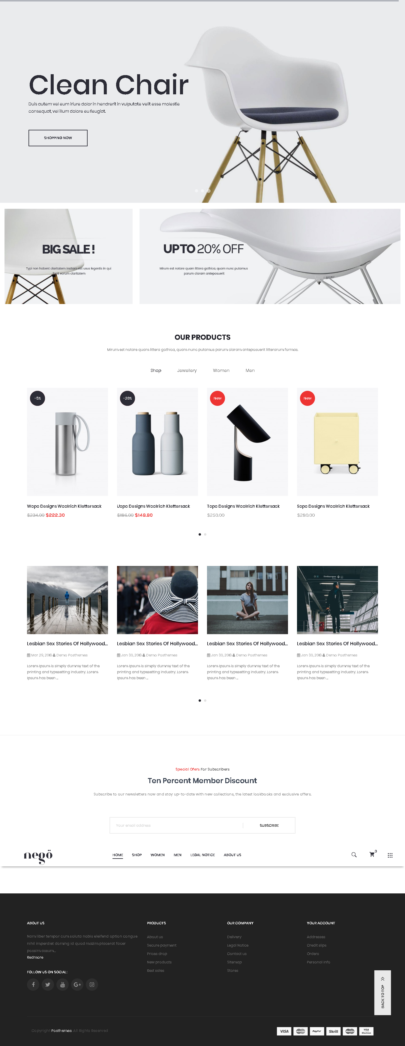 Nego - Minimalist Responsive Prestashop Theme - Top Pretashop single product store themes