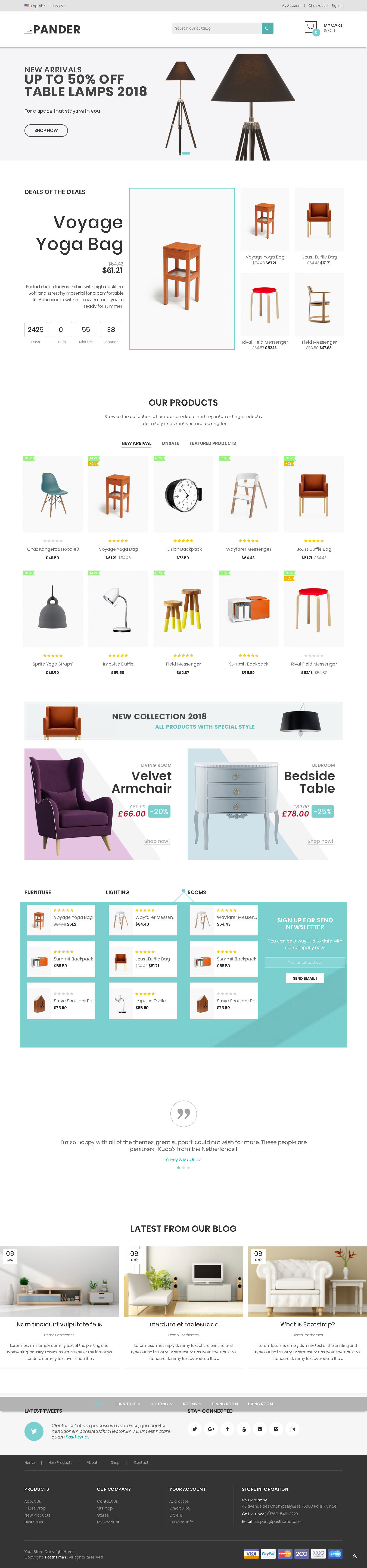 Pander - Furniture Responsive PrestaShop Theme - Top Pretashop single product store themes