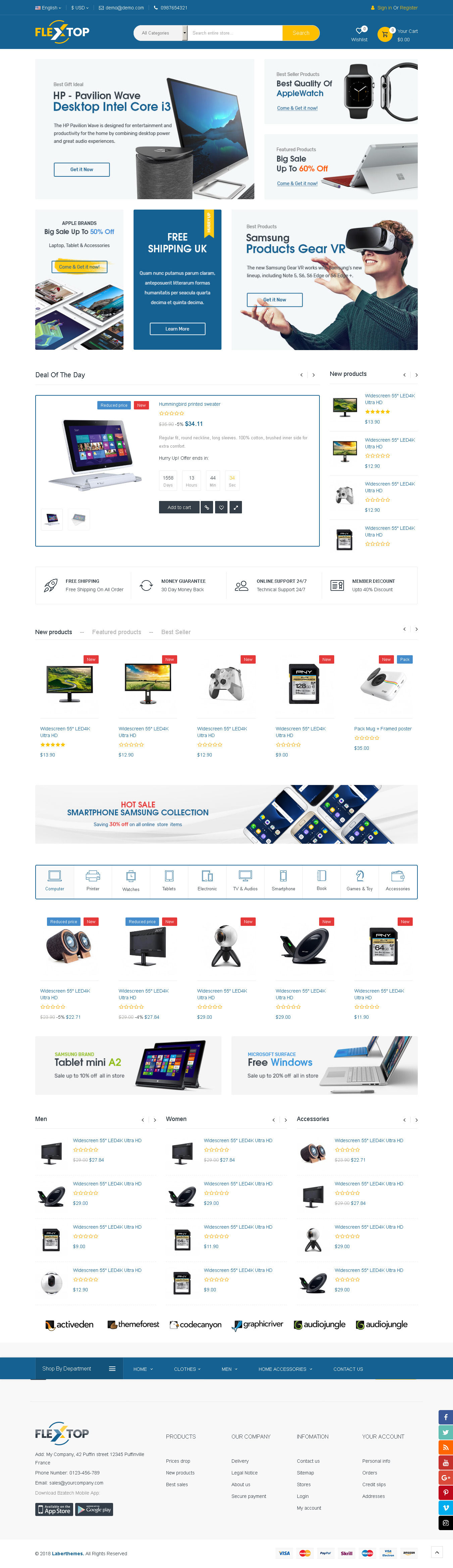 Flextop Responsive Prestashop 1.7 Theme - Top Prestashop themes for large inventory stores