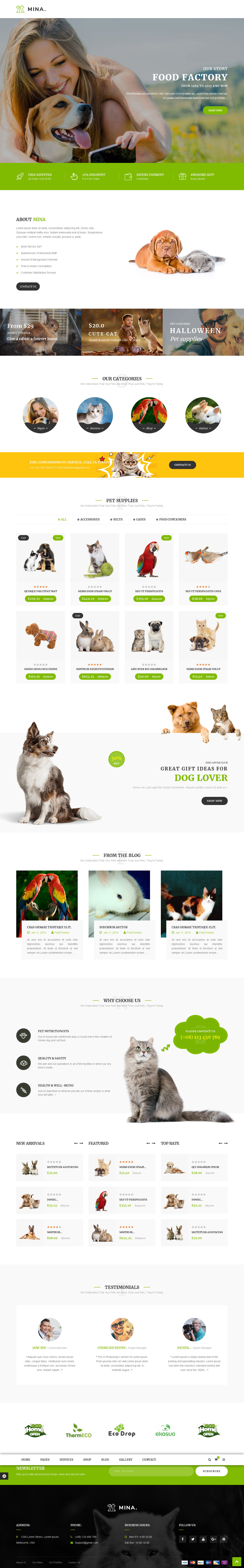 Mina - Pet Shop Responsive Prestashop 1.7 Theme - Top Pretashop Themes for Pet Care Service
