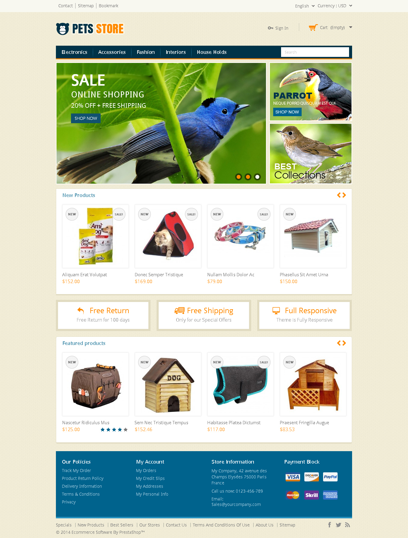 Pet Store - Prestashop Responsive Theme - Top Pretashop Themes for Pet Care Service