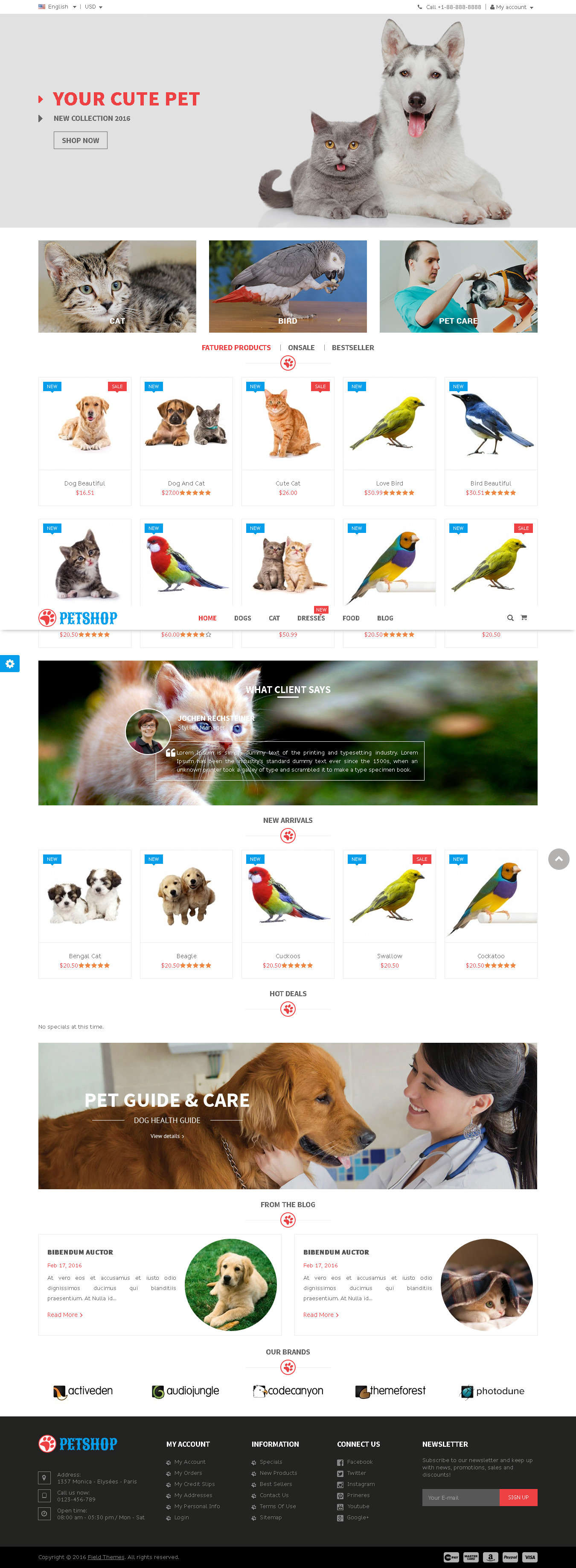 Petshop - Animal Care Responsive Prestashop 1.7 & 1.6 Theme - Top Pretashop Themes for Pet Care Service