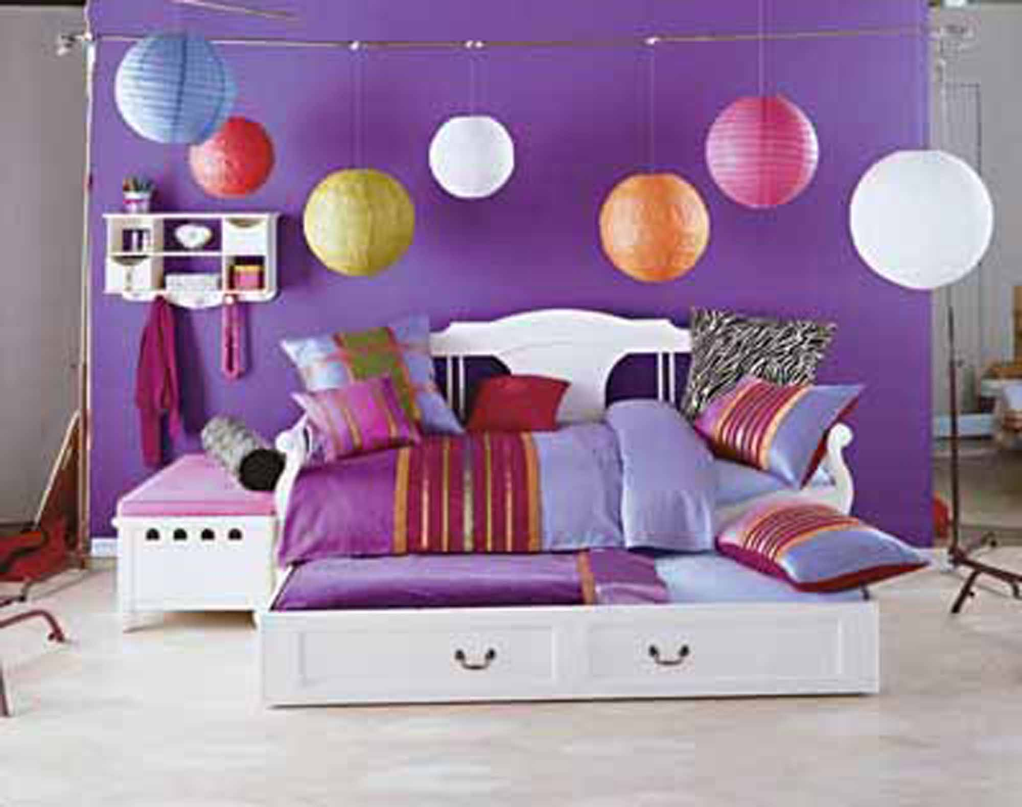 Girly bedroom design ideas kids room decor cute hanging ball lights idead