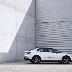 Polestar 2 white color side view 4k ultra wide desktop wallpaper