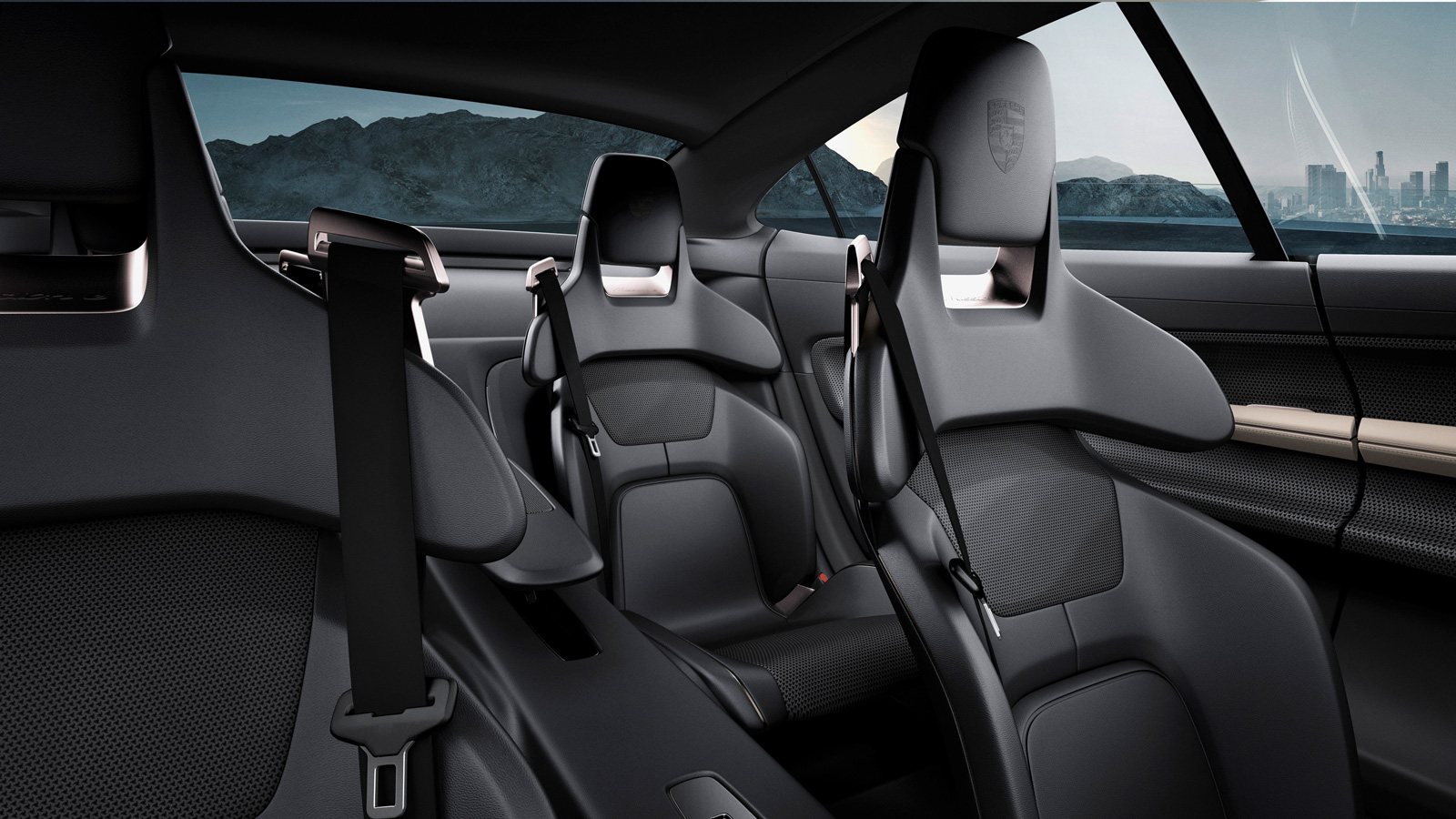 Porsche's Mission E sports sedan 2020 seats and inside view photo