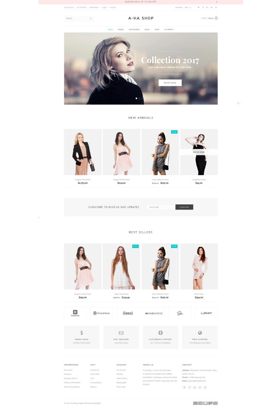 A-ha Clean & Minimal Shopify Theme- Top Premium Shopify Themes For Small Inventory Store