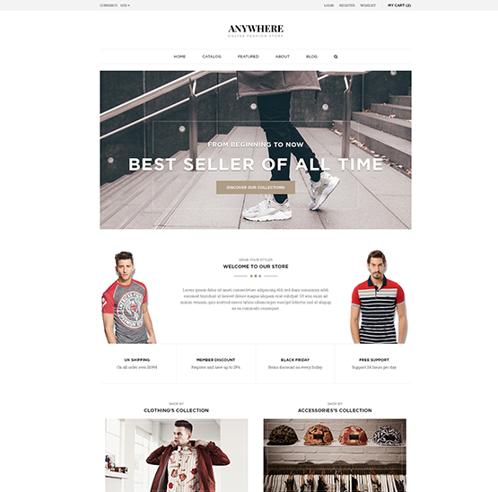 AP Anywhere Shopify Responsive Theme - Shopify themes for beautiful Tshirt websites stores