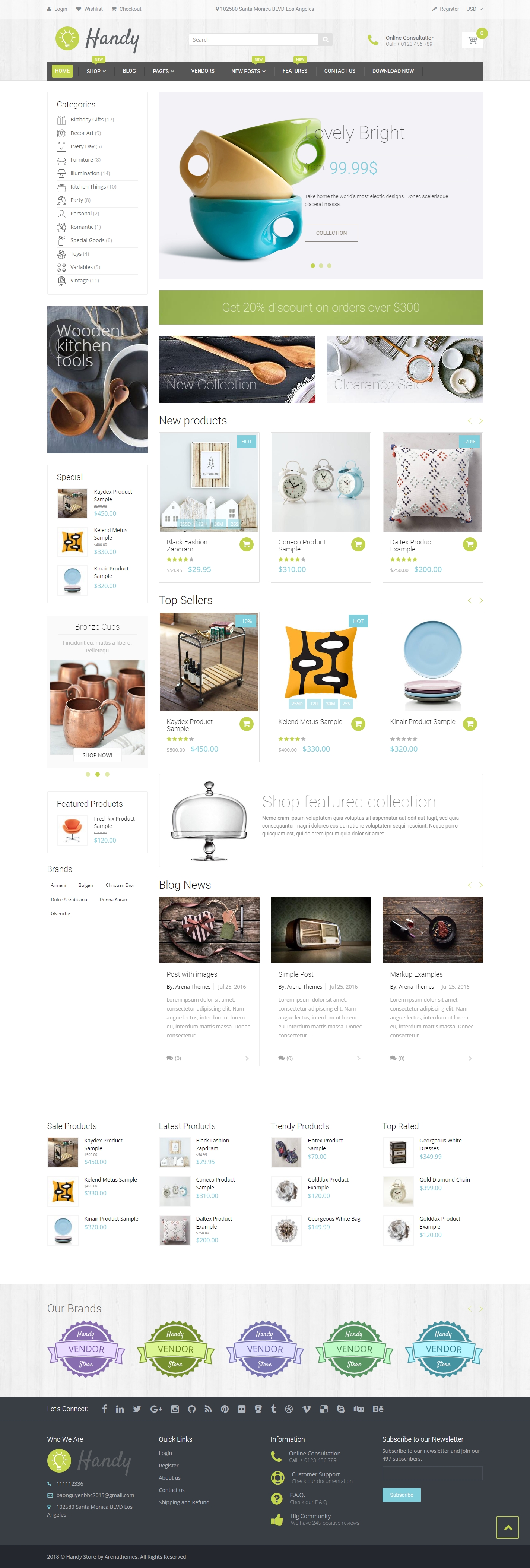 HANDY- HANDMADE SHOP SHOPIFY THEME - Top shopify themes with sub collections
