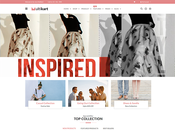 MULTIKART- multipurpose sections SHOPIFY theme - Top shopify themes with sub collections