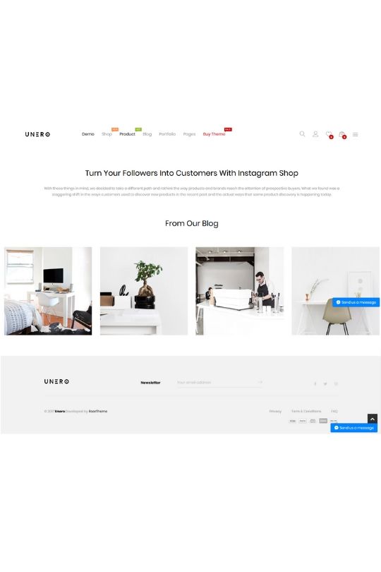 Unero - Clean & Minimal Shopify Sections Theme - Top Shopify Themes To Build Instagram Shop Store